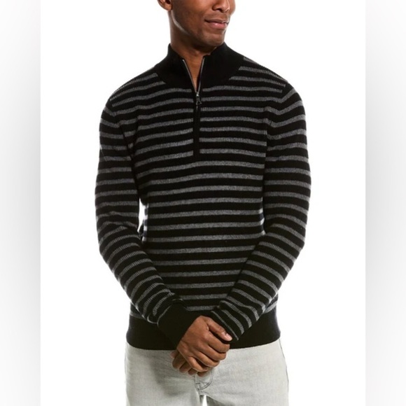 Donald Ross Men Sweater 100% Merino Wool Medium Black Preppy Contemporary Causal - Picture 4 of 16